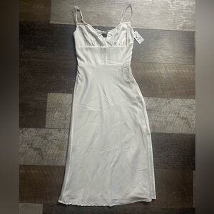 NEW Ardene Midi White Satin Style Slip Dress with tags